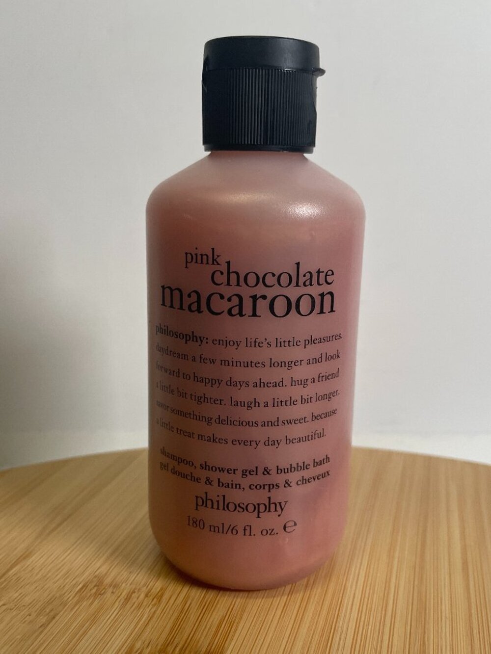 Philosophy Pink Chocolate Macaroon Shampoo Shower Gel Bubble Bath 6 oz 180 mL